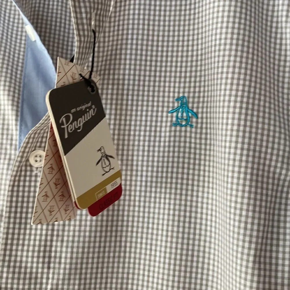NWT Original Penguin Gingham Button Down shirt  - Picture 9 of 12